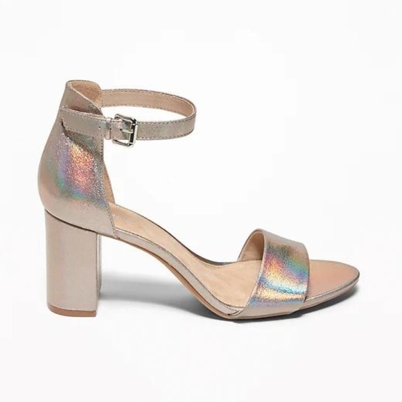 Old Navy Shoes - Metallic Faux-Leather Block-Heel Sandals for Women